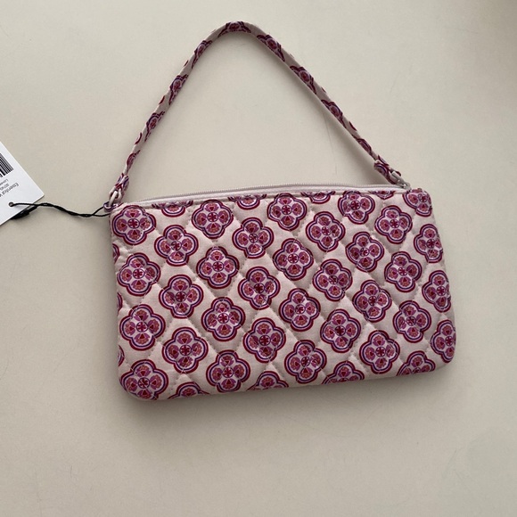 Vera Bradley Pink Floral Quilted Wristlet with Wrist Strap - Picture 3 of 5